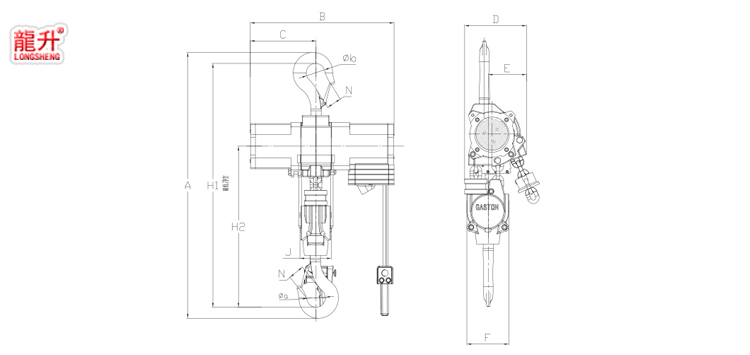 氣動(dòng)葫蘆LSHQ型（25噸-100噸）參數(shù)