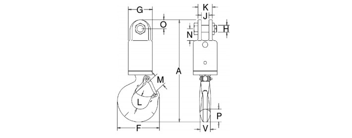 S-1 Crosby萬(wàn)向起重接頭尺寸尺寸