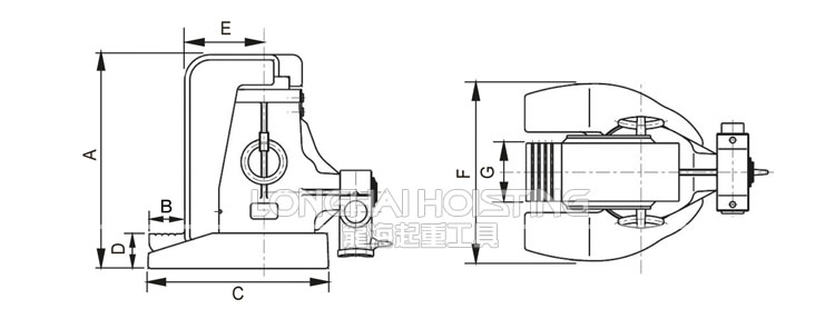 機(jī)械爪式千斤頂尺寸圖