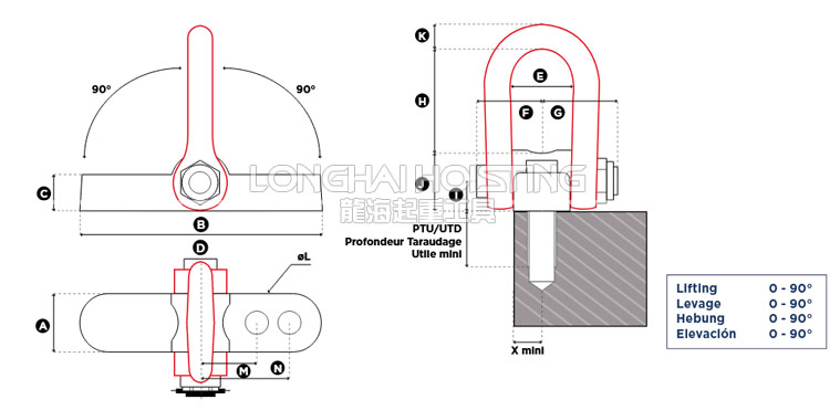CSS型焊接吊環尺寸