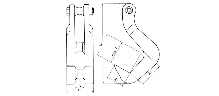 F-DL-O鋼板夾鉗尺寸