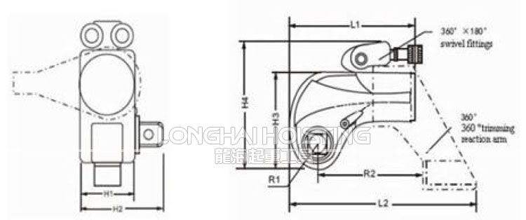 LSPTW型驅動型液壓扭矩扳手尺寸